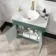 Bermuda Midnight Green Vanity with Marble Top & Oval Counter Top Basin 800mm - Brushed Brass Accents