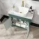 Bermuda Midnight Green Vanity with Marble Top & Curved Counter Top Basin 800mm - Brushed Brass Accents