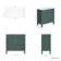 Bermuda Midnight Green Cabinet with Marble Top 800mm (Excludes Counter Top Basin) - Brushed Brass Accents