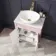 Bermuda Cashmere Pink Vanity with Marble Top & Oval Counter Top Basin 600mm - Brushed Brass Accents