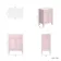 Bermuda Cashmere Pink Cabinet with Marble Top 600mm (Excludes Counter Top Basin) - Brushed Brass Accents
