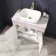 Bermuda Cashmere Pink Vanity with Marble Top & Curved Counter Top Basin 800mm - Brass Knurled Handles