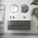 Corsica Tungsten Grey Wall Hung Double Basin Drawer Vanity 1200mm