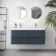 Corsica Inky Blue Wall Hung Double Basin Drawer Vanity 1200mm