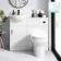 Quartz Gloss White Combination Vanity Basin and Denver Toilet 950mm - Black Accents
