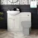 Capri Cotton White Basin Vanity and Back To Wall Unit 1050mm (Excludes Toilet) - Chrome Handles