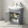 Capri Fog Grey Vanity with Semi Recessed Basin 650mm - Brushed Handles