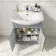 Capri Fog Grey Vanity with Semi Recessed Basin 650mm - Brushed Handles