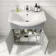 Capri Fog Grey Vanity with Semi Recessed Basin 750mm - Chrome Handles