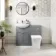 Capri Fog Grey Combination Vanity Basin and Houston Toilet 1050mm - Chrome Handles