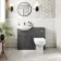 Capri Slate Grey Combination Vanity Basin and Denver Toilet 1050mm - Chrome Handles