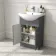 Capri Slate Grey Combination Vanity Basin and Denver Toilet 1050mm - Chrome Handles