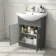 Capri Slate Grey Vanity with Semi Recessed Basin 650mm - Traditional Handles