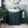 Capri Navy Blue Vanity with Semi Recessed Basin 650mm - Traditional Handles