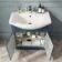 Capri Navy Blue Vanity with Semi Recessed Basin 750mm - Traditional Handles