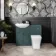 Capri Mystic Green Combination Vanity Basin and Houston Toilet 1050mm - Chrome Handles