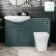 Capri Mystic Green Combination Vanity Basin and Houston Toilet 1350mm - Chrome Handles