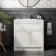 Milos Cotton White Basin Vanity 800mm - Brushed Handles