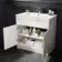 Milos Cotton White Basin Vanity 800mm - Brushed Handles
