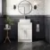 Milos Cotton White Vanity with Troy Basin 600mm - Traditional Handles