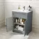 Milos Fog Grey Basin Vanity 600mm - Brushed Handles