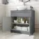 Milos Fog Grey Vanity with Oval Basin 800mm - Traditional Handles