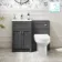 Milos Slate Grey Combination Vanity Basin and Denver Toilet 1000mm - Chrome Handles