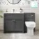 Milos Slate Grey Combination Vanity Basin and Denver Toilet 1300mm - Chrome Handles