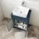 Milos Navy Blue Vanity with Troy Basin 600mm - Brushed Handles