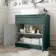 Milos Mystic Green Vanity with Troy Basin 800mm - Brushed Handles