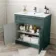Milos Mystic Green Basin Vanity 800mm - Chrome Handles