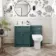 Milos Mystic Green Combination Vanity Basin and Denver Toilet 1100mm - Chrome Handles