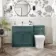 Milos Mystic Green Combination Vanity Basin and Houston Toilet 1300mm - Chrome Handles