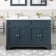 Lucia Inky Blue Double Basin Vanity 1200mm - Brushed Brass Accents