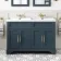 Lucia Inky Blue Double Basin Vanity 1200mm - Brass Knurled Handles