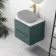 Corsica Midnight Green Wall Hung Drawer Vanity with Marble Top 600mm - Excludes Counter Top Basin