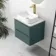 Corsica Midnight Green Wall Hung Drawer Vanity with Marble Top & Marin Basin 600mm