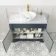 Lucia Inky Blue Vanity with Marble Top & Oval Counter Top Basin 1030mm - Brass Knurled Handles