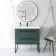 Elba Midnight Green Wall Hung Basin Drawer Vanity 800mm with Matt Black Stand