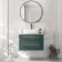 Omaha Mystic Green Wall Hung Drawer Vanity with Marble Top & Curved Counter Top Basin 800mm