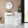 Sicily Fluted Coastal White Combination Vanity Basin and Houston Toilet 1200mm - Black Accents - Left Handed