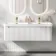 Sorrento Fluted Coastal White Wall Hung Double Basin Drawer Vanity 1200mm