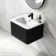 Sorrento Fluted Matt Black Wall Hung Basin Drawer Vanity 600mm