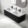 Sorrento Fluted Matt Black Wall Hung Double Basin Drawer Vanity 1200mm