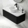 Sorrento Fluted Matt Black Wall Hung Drawer Vanity with Marble Top & Nevis Basin 1000mm