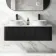 Sorrento Fluted Matt Black Double Wall Hung Drawer Vanity with Marble Top & Nevis Basin 1200mm