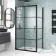London Matt Black Grid 6mm Sliding Shower Enclosure 1000x800mm