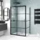 London Matt Black Grid 6mm Sliding Shower Enclosure 1100x900mm