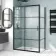 London Matt Black Grid 6mm Sliding Shower Enclosure 1200x760mm