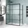 London Matt Black Grid 6mm Sliding Shower Enclosure 1400x800mm